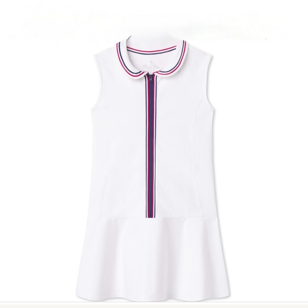 CLASSIC PREP • Vivian Tennis Performance Americana Dress, Bright White, NWT